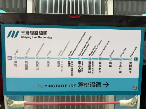 ▲ 捷運三鶯線全線路線圖。本次 6 億元隔音牆優化工程，將率先從圖中的三峽、鶯歌等重點學區周邊啟動，力拼今年全線完工。（圖／記者張家瑋攝2025.10.20）