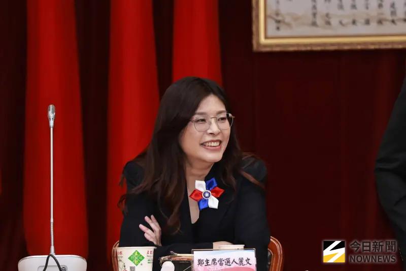 ▲國民黨準黨主席鄭麗文今（20）日中午「回娘家」，拜會國民黨立院黨團，喊話2028年總統立委都要勝選。（圖／吳翊緁攝，2025.10.20）