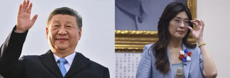 ▲中共中央總書記習近平向國民黨新任主席鄭麗文發布賀電。合成圖。(圖/美聯社/達志影像、記者葉政勳攝)