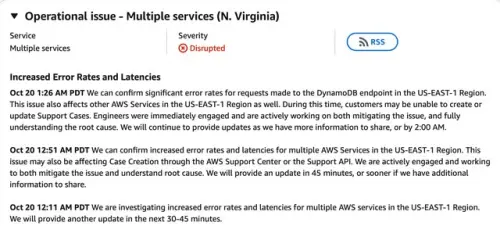 ▲亞馬遜公司雲端運算服務Amazon Web Services（AWS）已經發現服務發生狀況，正在積極搶修當中。（圖／AWS官網）