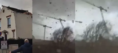 影／龍捲風突襲巴黎北部！3起重機倒塌釀1死10傷　屋頂遭刮爛
