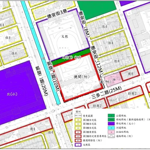 ▲「原國際商工」整個基地會分成南、北兩個區塊。（圖／高市府捷運局提供）