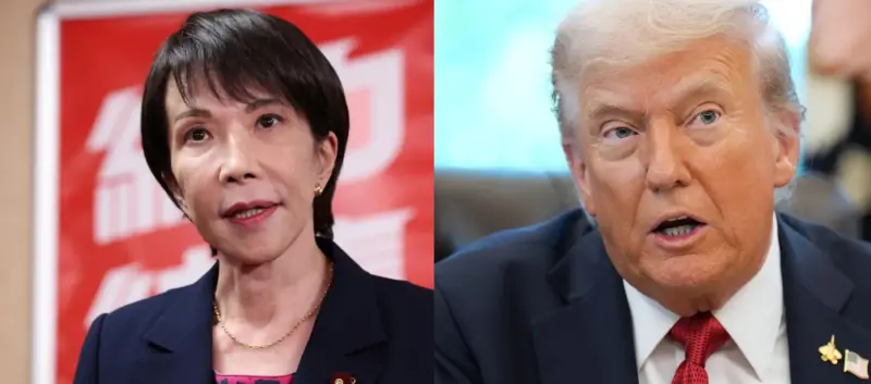 ▲日本新任首相高市早苗與美國總統川普在25日晚間首度通話。合成圖。（圖／美聯社／達志影像）