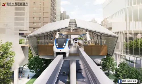 ▲台南藍線捷運採用「跨座式單軌高架系統」，為全國首例。（圖／台南市長黃偉哲臉書）