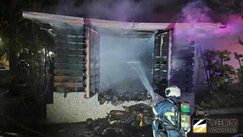 快訊／士林地院火警！停車場火焰狂竄　燃燒面積3平方公尺
