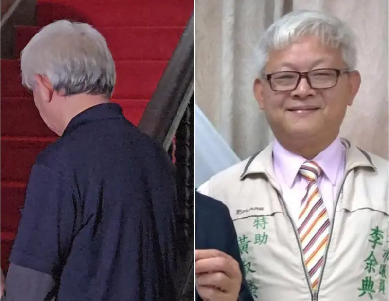 ▲前民進黨新北市議員李余典特助黃取榮，因共諜案羈押8個月、一審判刑10年；他違反國家安全法遭起訴部分，則由高檢署起訴，高院首度開庭時，原本滿頭白髮的黃取榮，後腦勺冒出一片黑頭髮。（圖／記者劉松霖攝、翻攝臉書）