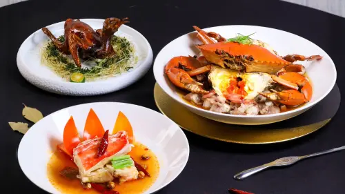 ▲皇豪中餐廳即日起推出「秋之蟹宴」。（圖／高雄萬豪酒店提供）