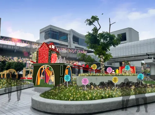 ▲新北耶誕城板橋轉運站 幻境萬花筒。（圖／新北市政府提供）