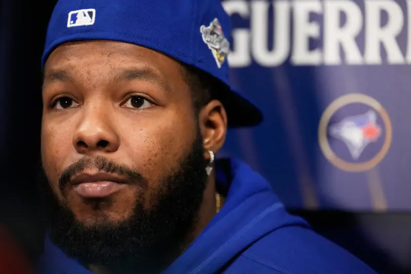 ▲藍鳥當家主砲小葛雷諾（Vladimir Guerrero Jr.）今日賽前受訪時，當被問到對道奇世界巨星大谷翔平的印象時，直言，「與其說是印象，他已經是全世界最好的球員之一了。」（圖／美聯社／達志影像）