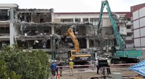 曼谷三森警察局七成拆除完畢　地陷風險迫使當局提前動工
