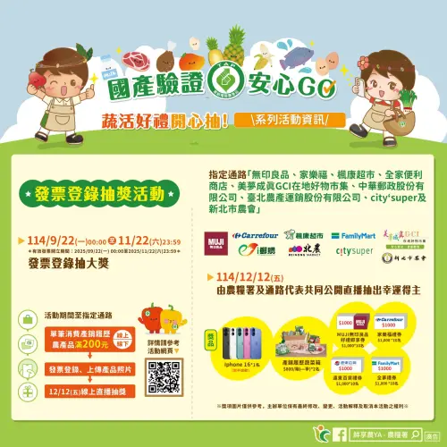 ▲農糧署「國產驗證安心GO」抽獎活動資訊。（圖／農糧署臉書）