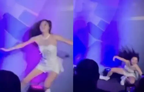 ▲南珉貞跌倒瞬間超驚險。（圖／翻攝自Threads minjeong_w_）