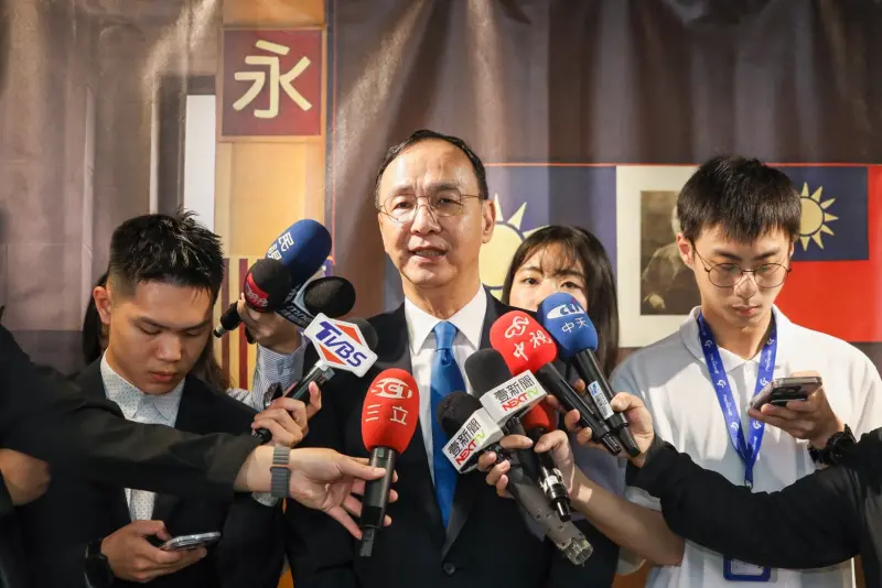 ▲國民黨主席朱立倫說，台灣是中華民國光復的，台灣是屬於中華民國的，這是毫無疑問。（圖／國民黨提供）