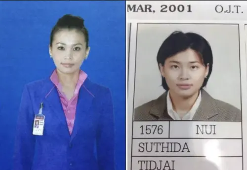 ▲蘇提達王后過去擔任空姐時期，外貌端莊低調，眉型與鼻翼略寬，但與她學生時期的照片已明顯不同。（圖／翻攝自每日頭條）