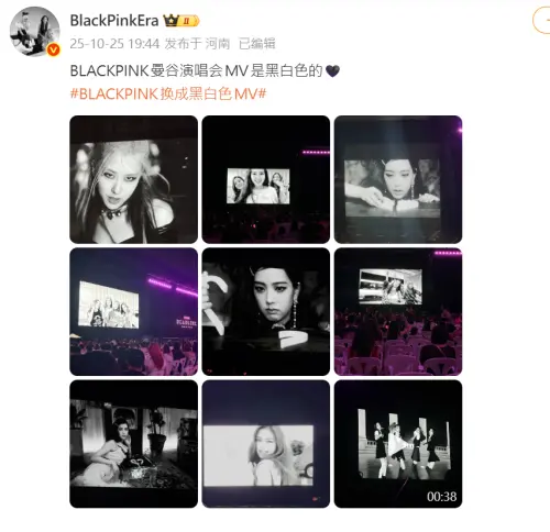 ▲BLACKPINK曼谷開唱配合國喪！MV秒改黑白色調　全場起立默哀1分鐘（圖／微博＠BlackPinkEra）