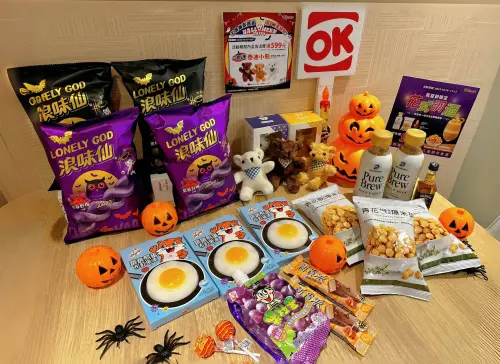 ▲OKmart 今年以「不買糖就搗蛋，來OK搶驚喜」為主題，推出多款萬聖節限定優惠