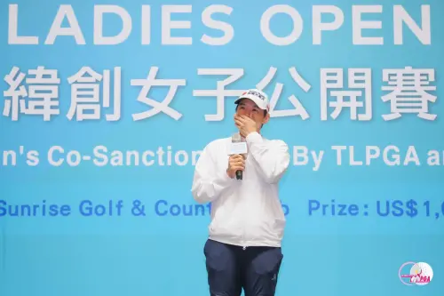 ▲曾雅妮哽咽表示：「已經很久沒有打在領先組，一開始真的緊張。當被超越時，我告訴自己不要慌張，要相信自己的節奏。第12洞那個5碼推桿太關鍵了，我告訴自己一定要進，讓氣勢回來。」（圖／大會提供）