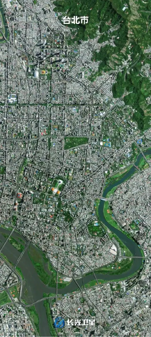 ▲ 吉林一號拍攝的台北市區衛星照。（圖／翻攝自微博）