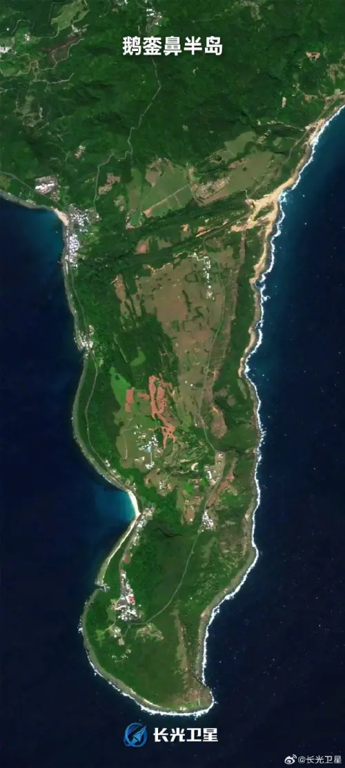 ▲連台灣最南端的鵝鑾鼻也入鏡。（圖／翻攝自微博）