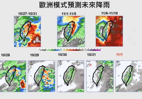 ▲受到東北季風影響，台灣北部、東北部未來10天的降雨訊號非常明顯。（圖／賈新興提供）