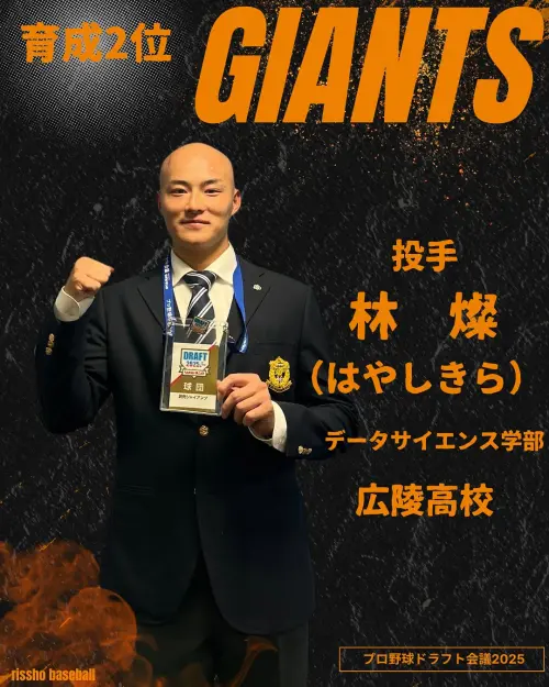 ▲讀賣巨人隊新秀投手林燦，出身自北海島，高中畢業於廣陵高校，目前就讀立正大學。（圖／取自立正大學野球部官方IG）