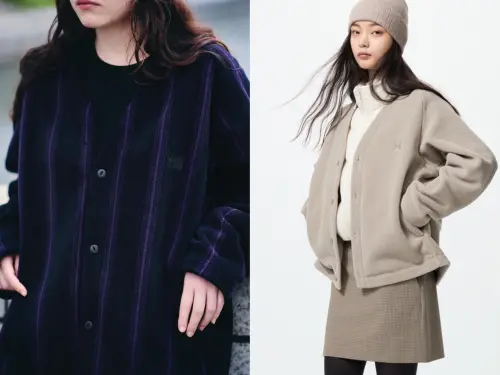 ▲特有蝴蝶標誌的「483980刷毛寬版開襟外套」及「484125印花條紋刷毛開襟外套」，預料最搶手。（圖／UNIQLO提供）