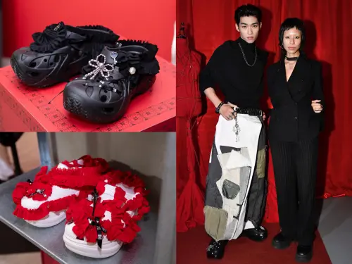 ▲左起：藝人蔡承祐、設計師JENN LEE。（圖／Crocs提供）