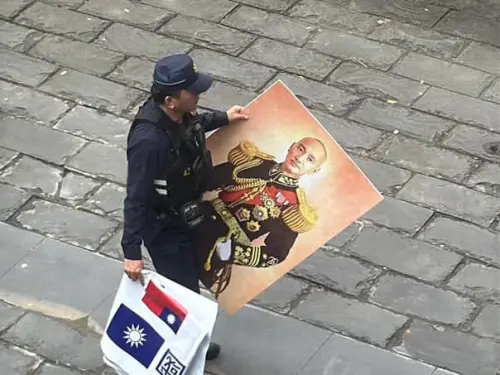 ▲位於台北市內湖區的三立電視台前今（29日）驚傳有民眾鬧事。（圖／民眾提供）