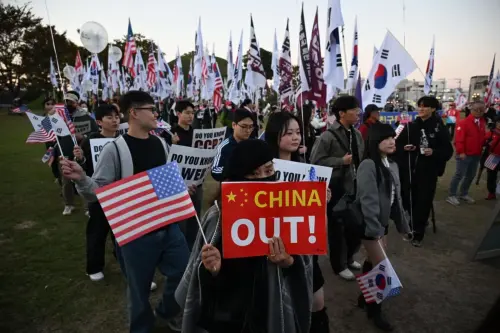 ▲不只反美，慶州也出現許多反中人群。（圖／翻攝自韓國時報）