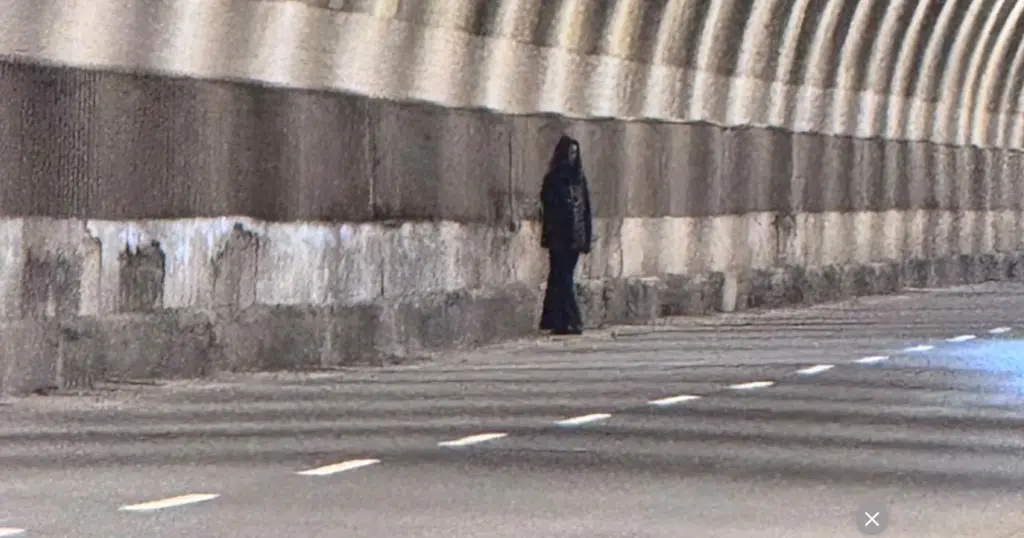 ▲近日有騎士在基隆中山隧道，見到黑衣長髮女，以為自己撞鬼，特地去拜拜。（圖／翻攝靈異2公社）