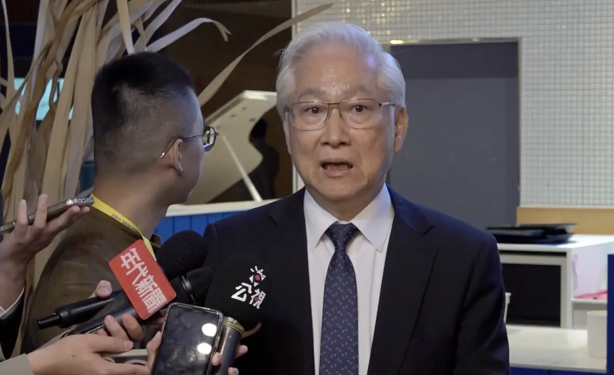 ▲工研院董事長吳政忠參與APEC企業領袖高峰會，會後接受媒體訪問。（圖／翻攝畫面）