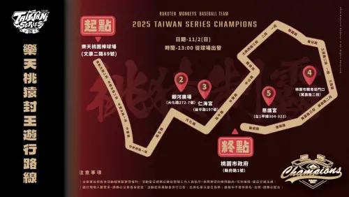 ▲樂天桃猿11月2日舉辦封王遊行，路線從球場為起點，中點則是市府廣場。（圖／樂天桃猿提供）