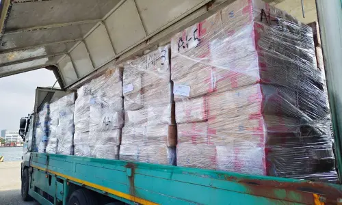 ▲警政署保3總隊2大隊查獲外籍雜貨輪載運冷凍肉類逾133公噸及私菸107萬7000包。(圖／保3總隊2大隊提供) 