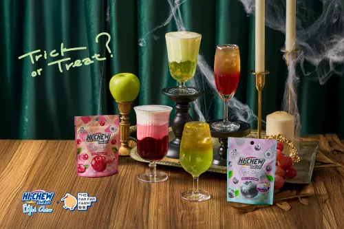 ▲發發聯名「森永HI-CHEW」開喝萬聖限定飲料！變裝享88折優惠。（圖／發發牧場提供）