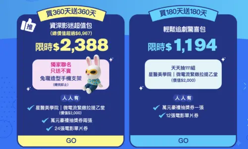 ▲friday影音推出買一送一優惠，買360天送360天，買180天則可看一年，相當划算。（圖／翻攝官網）