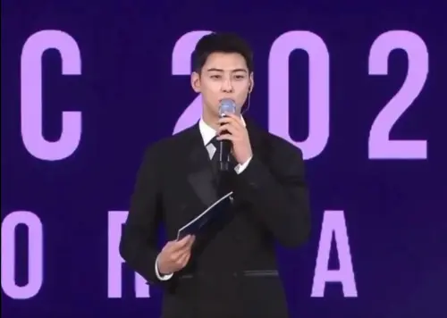 ▲韓國APEC峰會正式歡迎晚宴，晚宴由正在服役的車銀優擔任主持人。（圖／翻攝自網路）