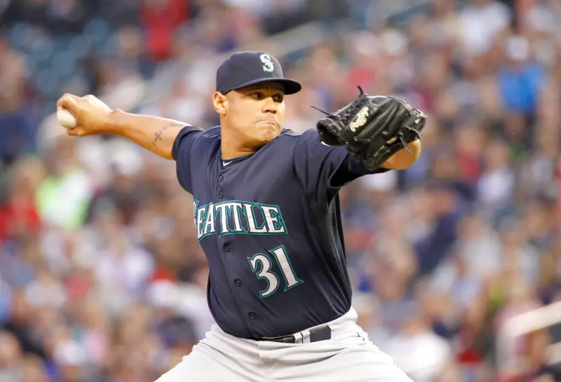 ▲西雅圖水手與芝加哥小熊前投手梅迪納（Yoervis Medina）驚傳心臟病後發生車禍逝世，享年37歲。西雅圖水手隊於官方社群媒體證實此消。（圖／美聯社／達志影像）