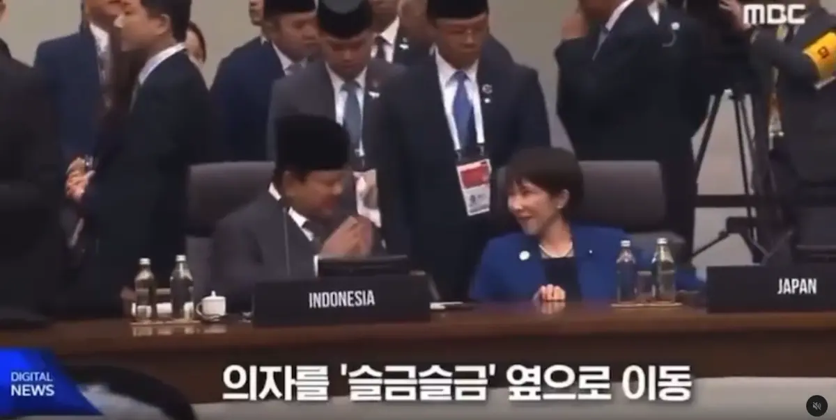 ▲日本首相高市早苗10月31日出席APEC領袖峰會，與印尼總統普拉伯沃（Prabowo Subianto）交談。（圖／翻攝自Threads）