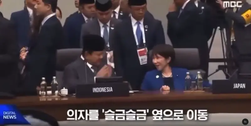 ▲日本首相高市早苗10月31日出席APEC領袖峰會，與印尼總統普拉伯沃（Prabowo Subianto）交談。（圖／翻攝自Threads）