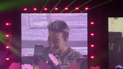 ▲GD大巨蛋演唱會進行到一半，耍帥失敗造型變鳥頭，逗樂4萬名粉絲。（圖／讀者提供）