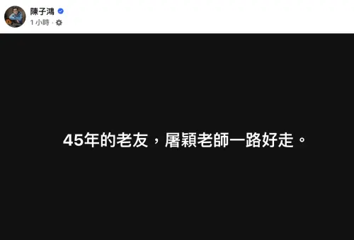 ▲資深音樂人陳子鴻發文悼念屠穎。（圖／翻攝自陳子鴻臉書）
