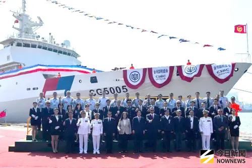 ▲台灣國際造船公司承造海洋委員會海巡署艦隊分署嘉義級巡防艦第4艘─台北艦成軍。(圖／記者黃守作攝，2025.11.01)