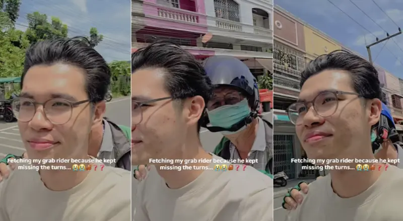 ▲馬來西亞男遊客在泰國合艾誤上「迷路摩托車」，最後親自駕駛載著司機趕火車，影片在網路瘋傳。（圖／翻攝自Instagram/cliff_kwj）