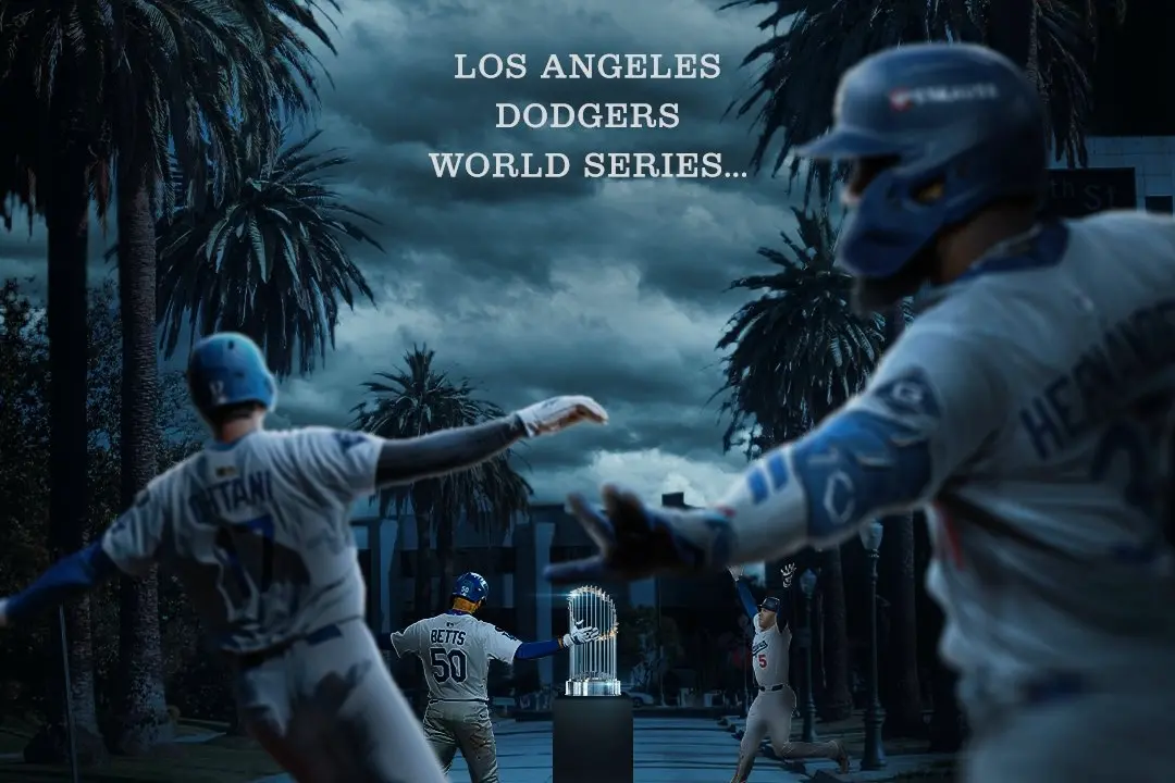 ▲最終靠著山本由伸即時救火、羅哈斯（Miguel Rojas）與史密斯（Will Smith）關鍵時刻的陽春砲，道奇成功衛冕冠軍。賽後MLB官方又以獨特的「恐怖電影風」製圖方式致敬道奇的勝利。（圖／取自MLB官方X）