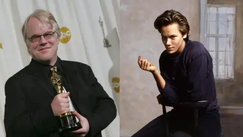 ▲奧斯卡影帝菲力普・西蒙・霍夫曼（Philip Seymour Hoffman）與英年早逝的潛力新星瑞凡・費尼克斯（River Phoenix）。（圖／翻攝自路透）