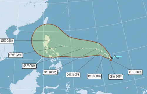 ▲「鳳凰颱風」預估今（5）日在關島附近生成，路徑將往西北移動，周末抵達菲律賓東方海面後「北轉」。（圖／中央氣象署cwa.gov.tw）