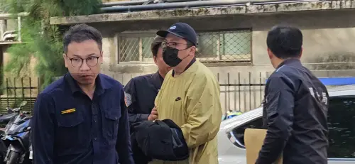 ▲址設台北101的「天旭國際科技」，為太子集團在台洗錢、發展線上博弈，檢調拘提實際負責人王昱棠到案說明。（圖／記者劉松霖攝）