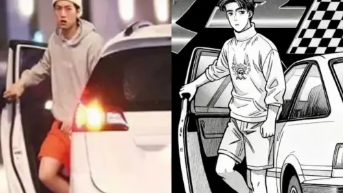 ▲網友挖出范姜彥豐（左）過往照片，發現多張畫面竟完美貼合《頭文字D》。（圖／Threads）