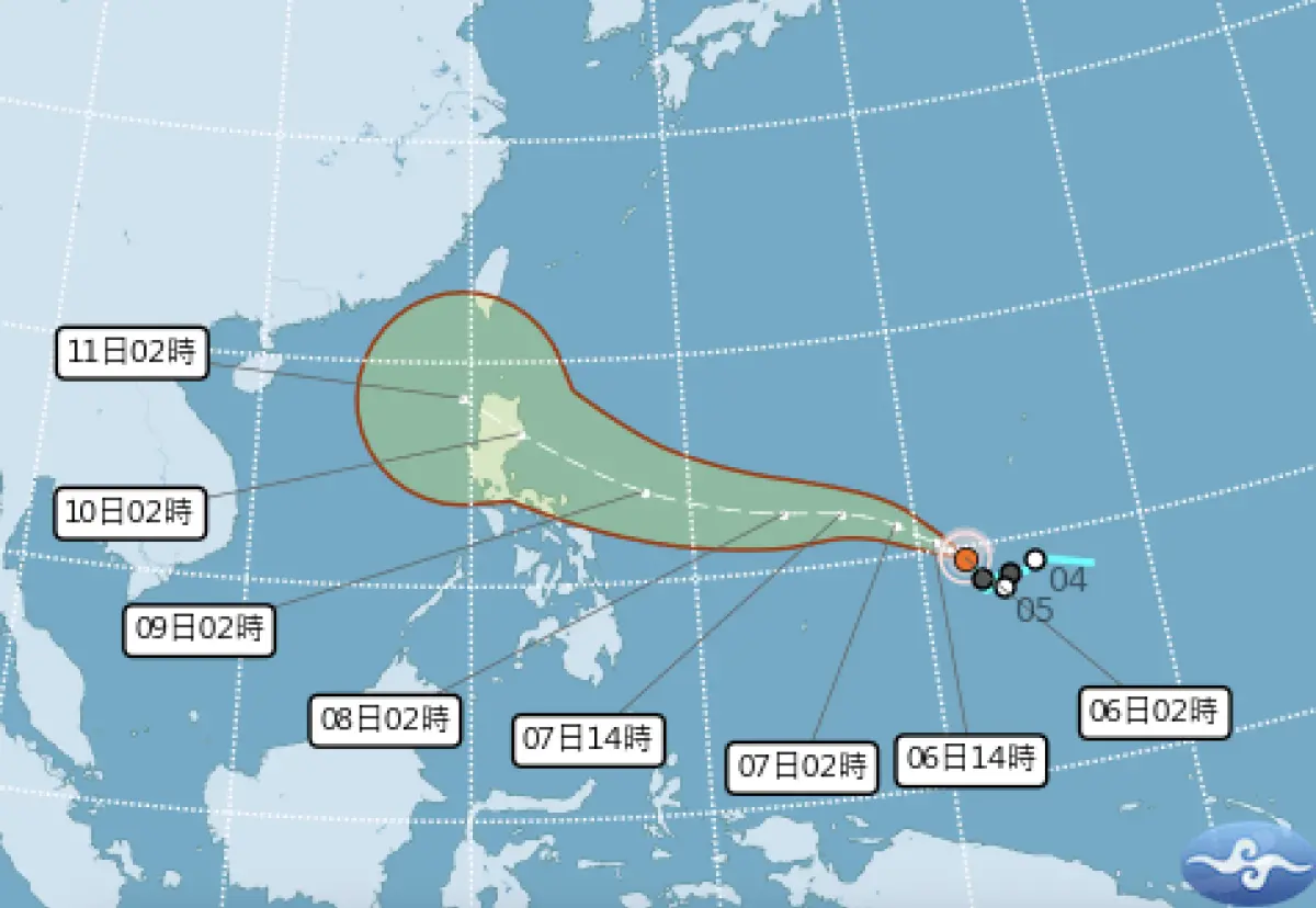▲輕度颱風鳳凰今（6）日凌晨2時生成，未來路徑將通過菲律賓北側後北轉，以「進入台灣海峽南側」機率最高，且不排除登陸台灣的可能性。（圖／取自中央氣象署cwa.gov.tw）