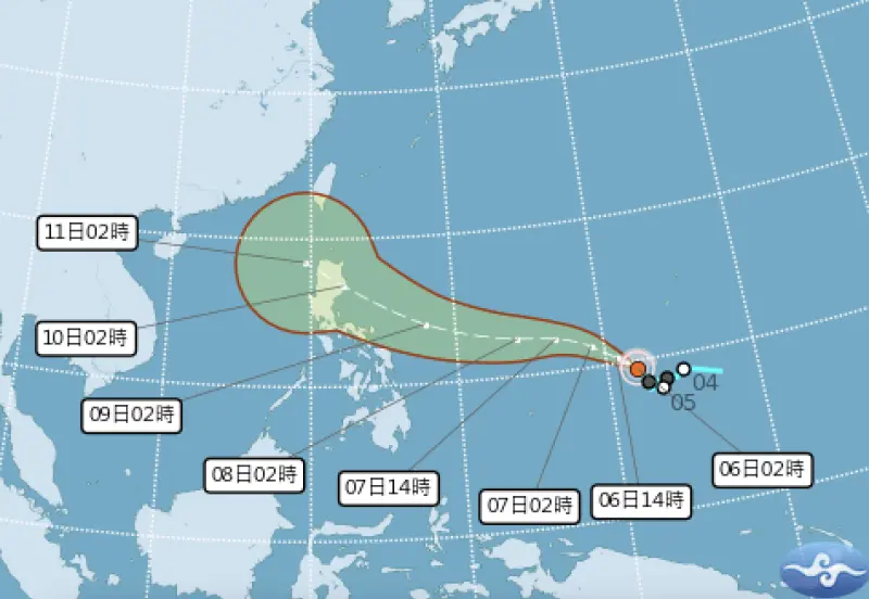 ▲輕度颱風鳳凰今（6）日凌晨2時生成，未來路徑將通過菲律賓北側後北轉，以「進入台灣海峽南側」機率最高，且不排除登陸台灣的可能性。（圖／取自中央氣象署cwa.gov.tw）